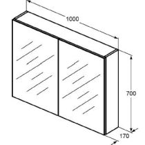 MIRROR & LIGHT Zrkadlová skrinka Komfort 100x70x17, T3498AL
