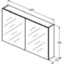MIRROR & LIGHT Zrkadlová skrinka Basic 120x70x17, T3593AL