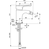ALPHA Bidetová batéria bez odtokovej garnitúry, BC651AA