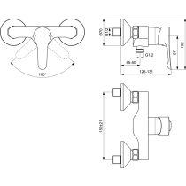 ALPHA Sprchová batéria nástenná, BC488AA