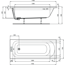 SIMPLICITY Vaňa akrylátová 170x70 cm, W004401