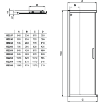 CONNECT 2 Sprchovací kút 1/2 rohový vstup 120 cm, K9264EO
