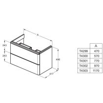 ADAPTO Skrinka pod umývadlo Strada II 100 cm, T4302Y2