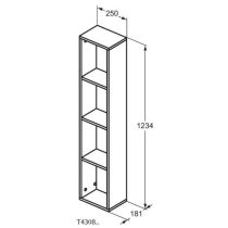 ADAPTO Skrinka stredne vysoká  3 poličky 123x25 cm, T4308PB