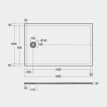 FEELING 100x160x3 cm Sprchová vanička Biela, RFST100160.500