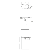 VARIANT Umývadlo pod dosku oválne 55x41 cm, VARUC25000AWHA