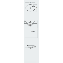 VARIANT Umývadlo na dosku oválne 50x36 cm, VARCT25000AWHA