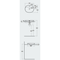 VARIANT Umývadlo zápustné oválne 50x42 cm, VARDI25001AWHA