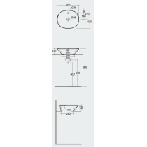 VARIANT Umývadlo na dosku oválne 50x42 cm, VARCT25001AWHA