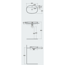 VARIANT Umývadlo zápustné oválne 60x42 cm, VARDI36001AWHA