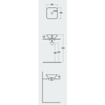 VARIANT Umývadlo na dosku štvorcové 36x36 cm, VARCT43600AWHA