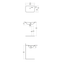 VARIANT Umývadlo pod dosku obdĺžnikové 60x41 cm, VARUC55500AWHA