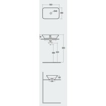 VARIANT Umývadlo na dosku obdĺžnikové 55x36 cm, VARCT55500AWHA