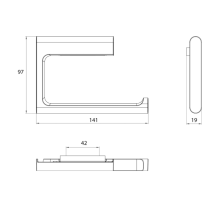 FLOW Držiak toaletného papiera bez krytu, FLW05, 270000100