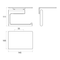 FLOW Držiak toaletného papiera s poličkou, FLW04