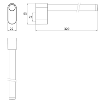 FLOW Držiak na uterák jednoramenný 32 cm, FLW13