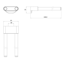 FLOW Držiak na uterák dvojramenný 43 cm, FLW14