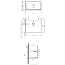 RAK JOY Skrinka 80x46 cm pre umývadlo Joy, JOYWH080PWH