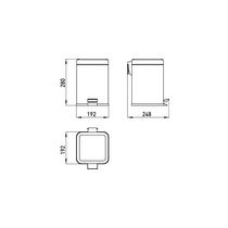 EMCO FLOW Odpadkový kôš štvorcový 5l, nehrdzavejúca oceľ SM05, 355300005