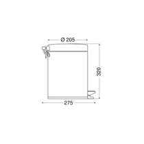 EMCO FLOW Odpadkový kôš okrúhly 5l, nehrdzavejúca oceľ SM06, 355300000