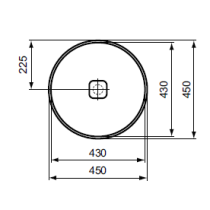 Umyvadlo na desku Ø 45 cm, bez přepadu, bez otvoru pro baterii (kruh), T295901