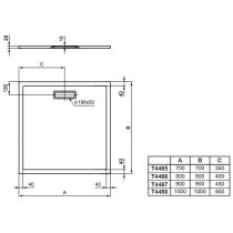 Sprchová vanička akrylátová - štvorec - 100 x 100 cm - lesklá biela - T448801