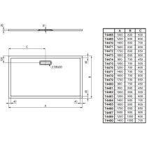 Obdlžnikový odpad s chromovaným krytom odpadu - T4493AA