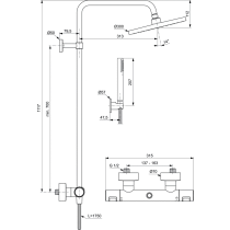 CERATHERM T25 Sprchový systém s termostatickou batériou, BC748XG
