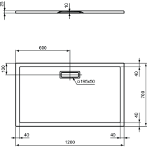ULTRAFLAT NEW Sprchová vanička akrylátová obdĺžnik 120 x 70 cm matná čierna , T4476V3