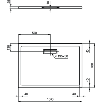 ULTRAFLAT NEW Sprchová vanička akrylátová obdĺžnik 100 x 70 cm matná čierna , T4475V3