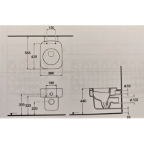 PACK MARC NEWSON WC závesné 56,5x38 cm + MARC NEWSON WC sedadlo, T3101