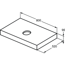 SIMPLYU CLEAR Doska pod umývadlo 80x52 cm, T7214