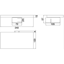 EMCO Liason nástenná polica sklenená s držiakom, prevedenie chróm. 171000100