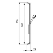 VENICE sprchová kombinácia, tyč 90 cm s 3-funkčnou ručnou sprchou,hadica 160 cm A4936AA