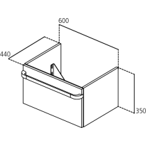 TONIC II Skrinka pod umývadlo 60 cm, R4302FE, s madlom chróm, R4358AA