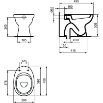 BAMBY WC detské stacionárne, T2144, + BAMBY WC sedadlo, T8800