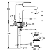 Moments umývadlová batérie, s odtokovou garnitúrou A3903AA