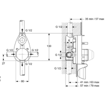 MARA Sprchová batéria podomietková, diel 2, A9018AA