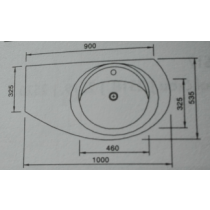 Dahlia keramická polica pod umývadlo J252001 100x53 cm, ľavé prevedenie