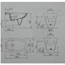 Dahlia bidet závesný, J037901