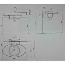 Independent umývadlo 95x60 cm, s polostĺpom T073401+T403401