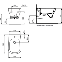 SOFTMOOD Bidet závesný, T5193