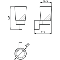 CONNECT Pohár na zubnú kefku, číre sklo, A9156AA