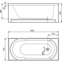 NAVONA vaňa akrylátová 160x70 cm, J325101