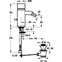 CERAMIX STYLE Bidetová batéria s odpadovou garnitúrou a flexibilnými hadicami, A3651AA