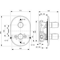 CERAMIX STYLE Sprchová termostatická batéria podomietková diel 2, A3717AA