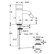 CERAMIX STYLE  umývadlová batéria s odpadovou garnitúrou a flexibilnými hadicami, A3679AA
