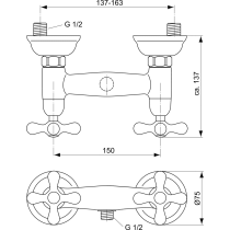 AZIMUTH Sprchová batéria nástenná, N9395AA