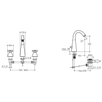 STEMA umývadlová batérie 3-otvorová N9762AA