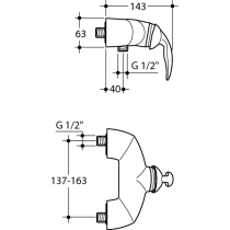 TENDENCE Sprchová batéria nástenná, A3005AA